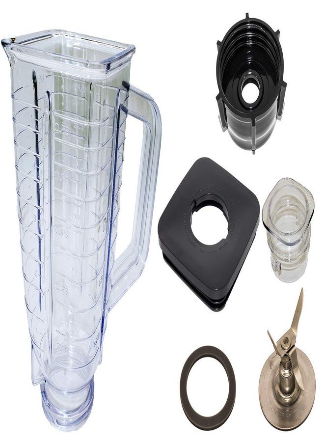 Blendin Replacement 40 Ounce -5 Cup- Square Top Plastic Blender Jar Set, Blender Cup Compatible with Oster and Osterizer Blenders, Complete Replacement Part Refresh Kit - Image 1