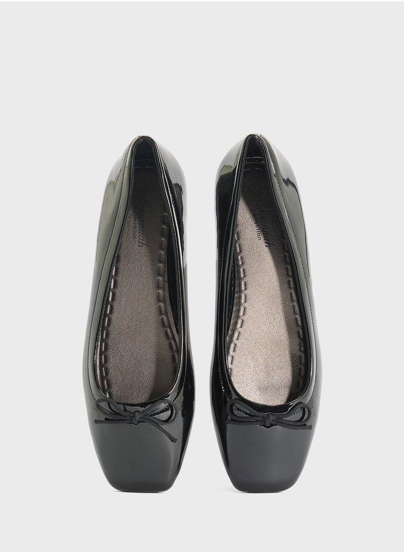 Savannah Collection Everyday Ballerina Flat With Bow  - Image 3
