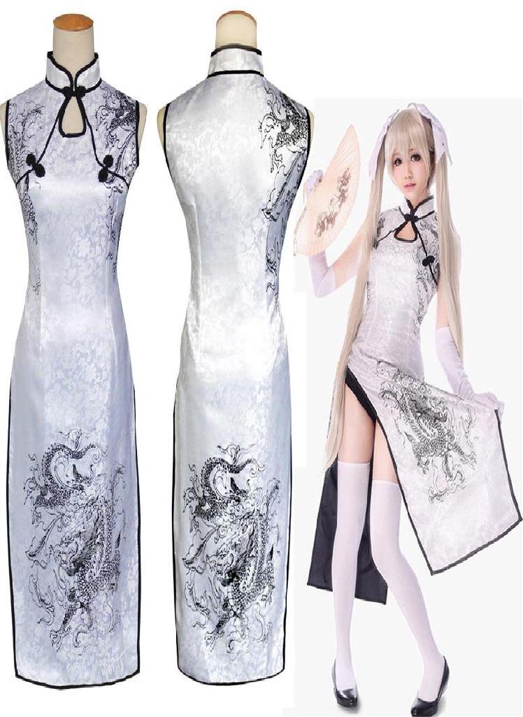 Eckek - Women Cheongsam Slim Size S-5XL  Women Slim Cheongsam Anime Yosuga No Sora Cosplay Costume Cheongsams Kasugano Sora Cheongsam Dress Halloween Clothing - Image 1