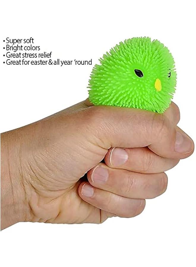 3 Inch Chicken Puffer Toys for Kids (Pack of 12) Chick Surprise Toys for Filling  Eggs,  Party Favors, Egg Hunt Supplies, Stress Relief Toys for Kids, Assorted Neon Colors - Image 4