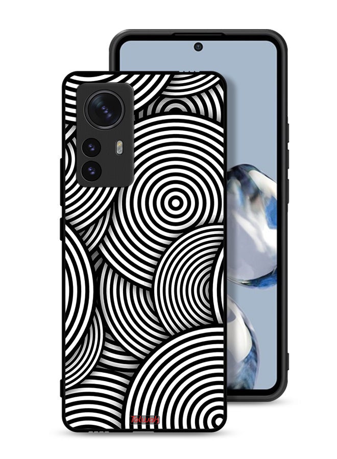 Tolwak Xiaomi 12 Pro Protective Case Cover Circles Illusion Pattern - Image 1