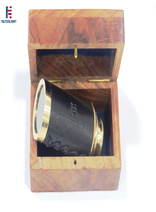 NAUTICALMART 6" Handheld Brass Telescope Pirate Navigation with Anchor Rosewood Box Rustic Vintage Beautiful Handcrafted Nautical Home Decor Gift for Nautical Collector’s - Image 4