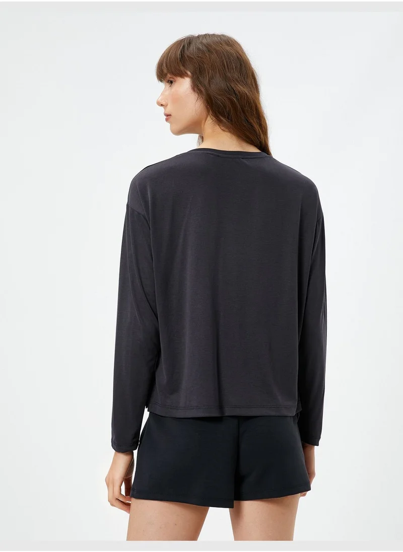 كوتون Long Sleeve Crew Neck Pyjama Bottom