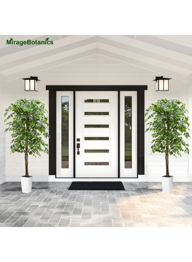 ميراج بوتانيكس ثلاثي الجذع الاصطناعي Ficus شجرة مع جذوع الخشب الطبيعي, شجرة مزيفة للديكور المنزلي الداخلي, مزيفة Ficus شجرة مع الزرع الأبيض الطويل, ديكور المكتب - Image 5