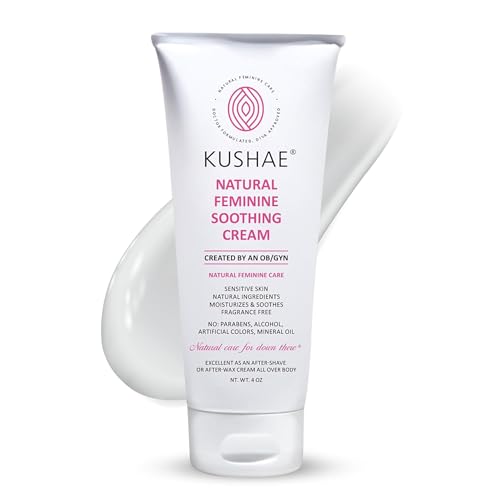 Kushae Feminine Soothing After Shave Cream - OB/GYN Made, Natural, Fragrance Free, Aloe-Based, pH Balanced Intimate Moisturizer for Women 4oz - Image 1