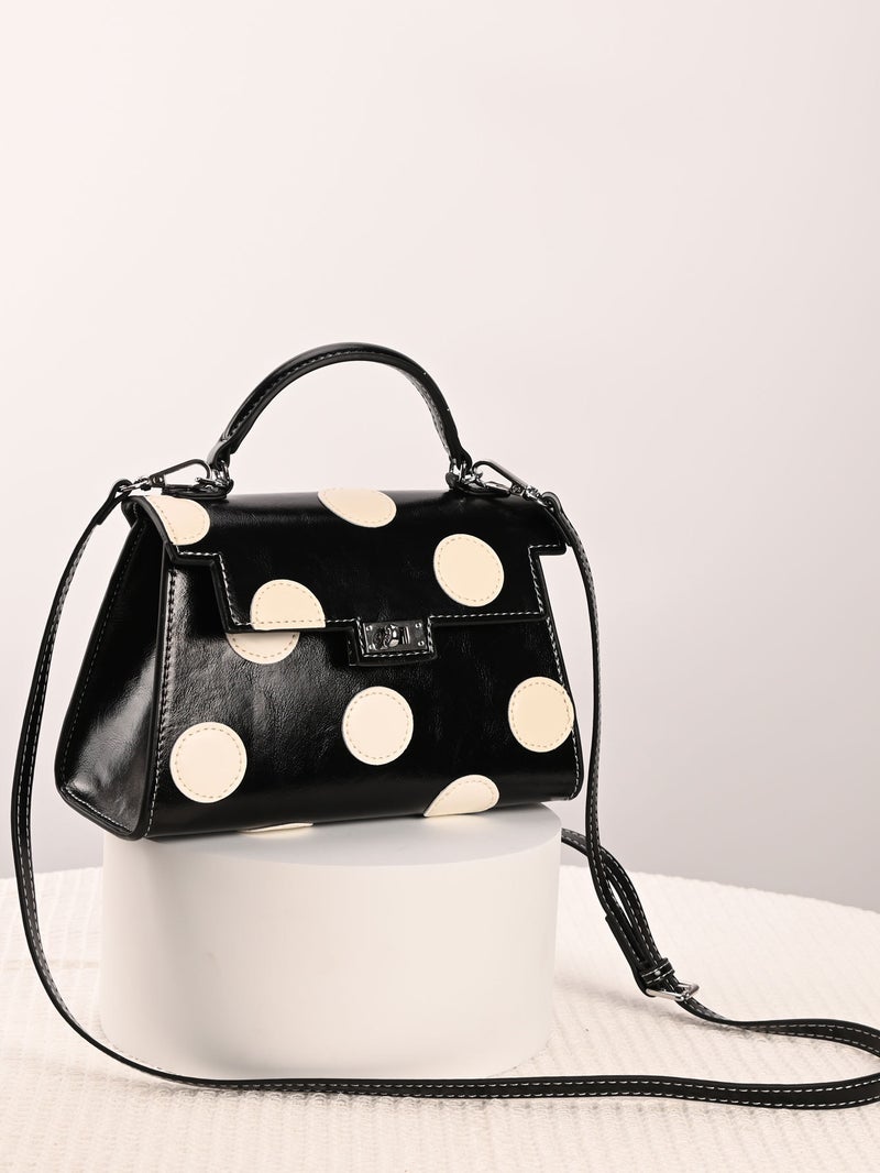 25 Early Spring New Women'S Bag French Retro Polo Dot Kelly Bag High-End Platinum Bag Shoulder Crossbody Bag Handbag - Image 5