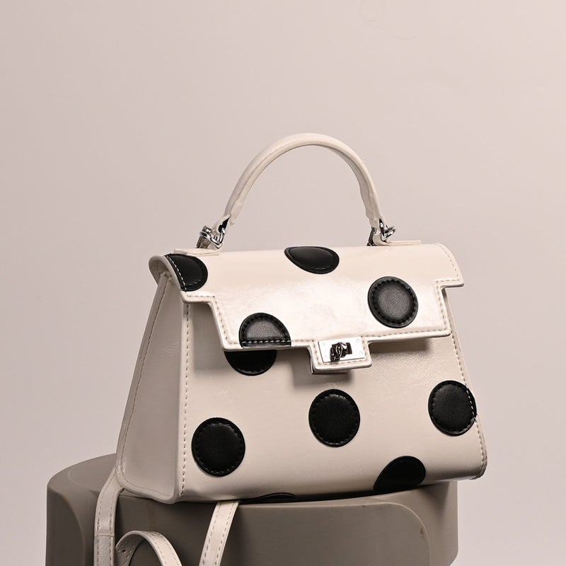 25 Early Spring New Women'S Bag French Retro Polo Dot Kelly Bag High-End Platinum Bag Shoulder Crossbody Bag Handbag - Image 1