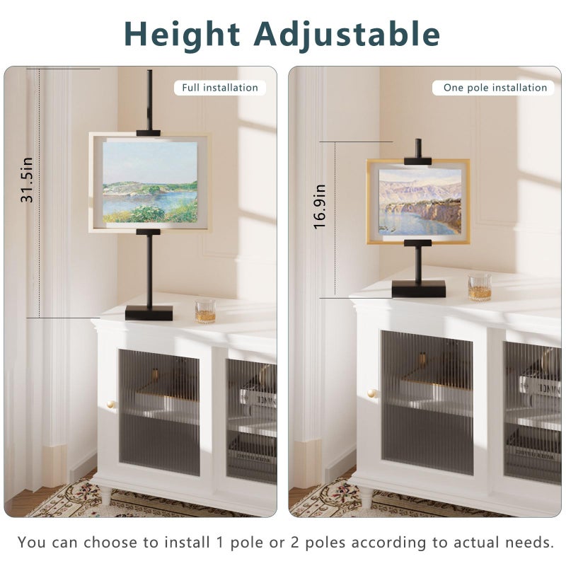 Cathyeen Tabletop Picture Frame Stand, Adjustable for Frames Up to 29" H, Frame Holder Stand Table Easels for Display, Metal Standing Easel Display Stand for Picture Frames, Artwork, Canvas (Black) - Image 3