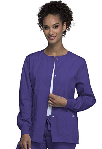 Cherokee Women's Snap Front Warm Up Jacket, Grape, X-Large - Image 2