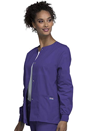 Cherokee Women's Snap Front Warm Up Jacket, Grape, X-Large - Image 3