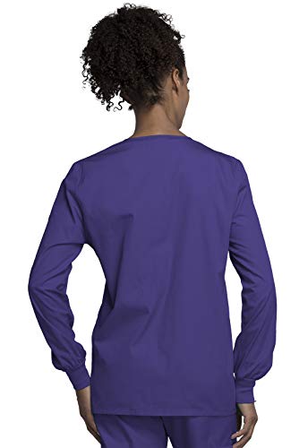 Cherokee Women's Snap Front Warm Up Jacket, Grape, X-Large - Image 4