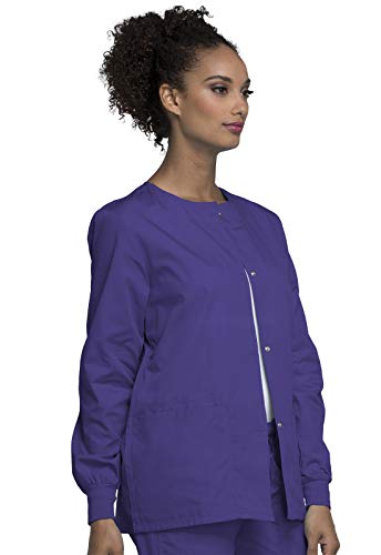 Cherokee Women's Snap Front Warm Up Jacket, Grape, X-Large - Image 5