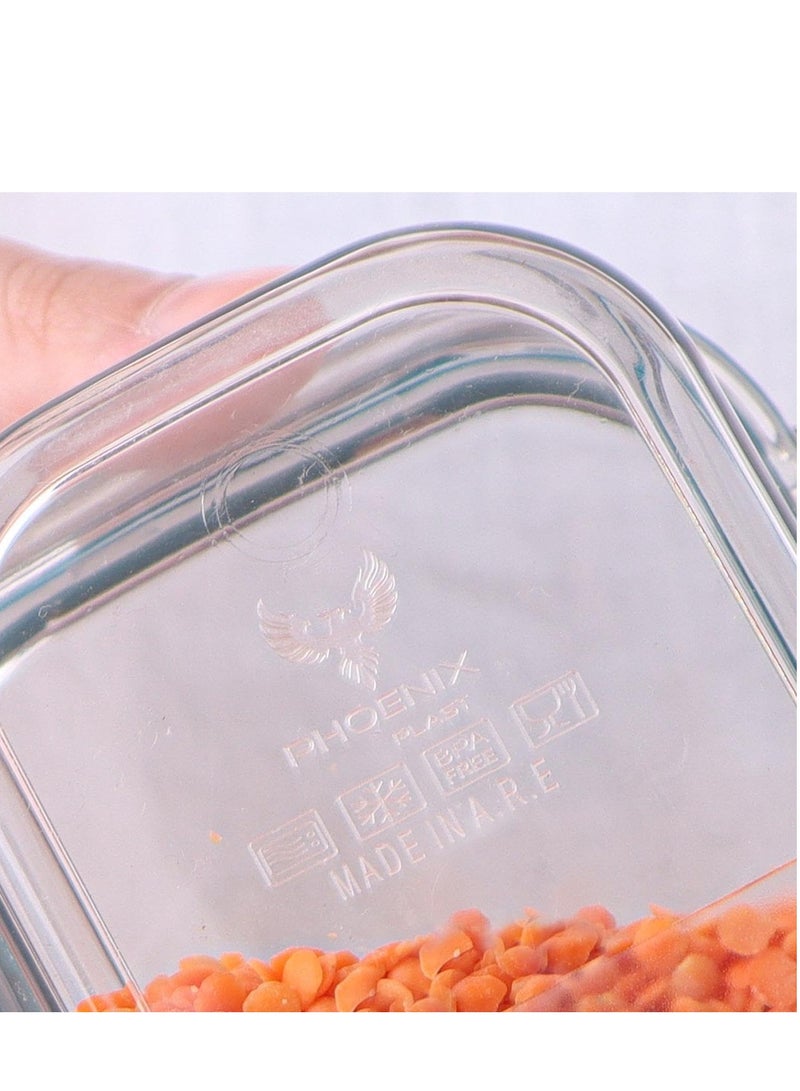 فينيكس طقم علبة حفظ طعام للثلاجة من الاكريليك 3 قطع مع قفل محكم الغلق وجوانب سيليكون شفافة - × 400 مل - Image 3