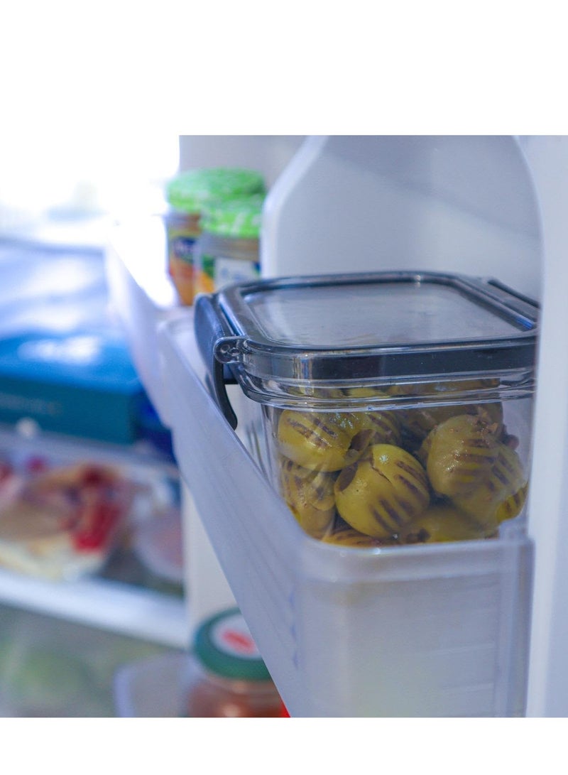 فينيكس طقم علبة حفظ طعام للثلاجة من الاكريليك 3 قطع مع قفل محكم الغلق وجوانب سيليكون شفافة - × 400 مل - Image 4