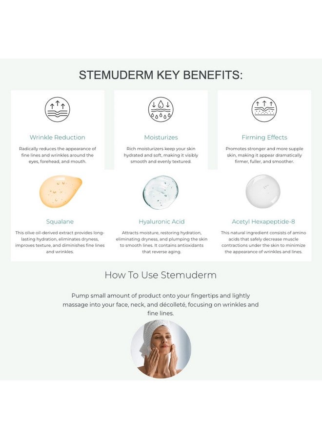 Solvaderm Stemuderm Face & Eye Cream Anti Aging Daily Moisturizer for Fine Lines and Wrinkles | Increase skins Natural Production of Collagen and Elastin with Organic Plant Based Stemcells - Image 5