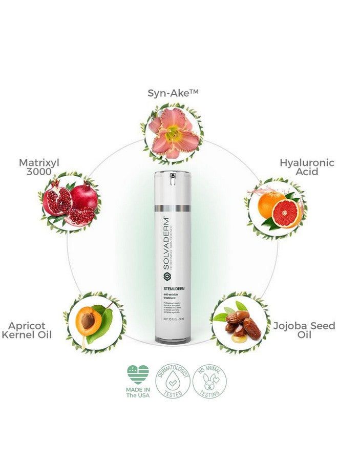 Solvaderm Stemuderm Face & Eye Cream Anti Aging Daily Moisturizer for Fine Lines and Wrinkles | Increase skins Natural Production of Collagen and Elastin with Organic Plant Based Stemcells - Image 3