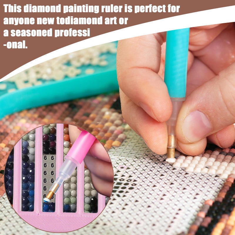 loghohu 2 PCS Diamond Painting Ruler Diamond Accessories DIY Diamond Painting Alignment Tools for Full or Partial Diamonds Painting Guide Gift for Beginners or Professionals - Image 5