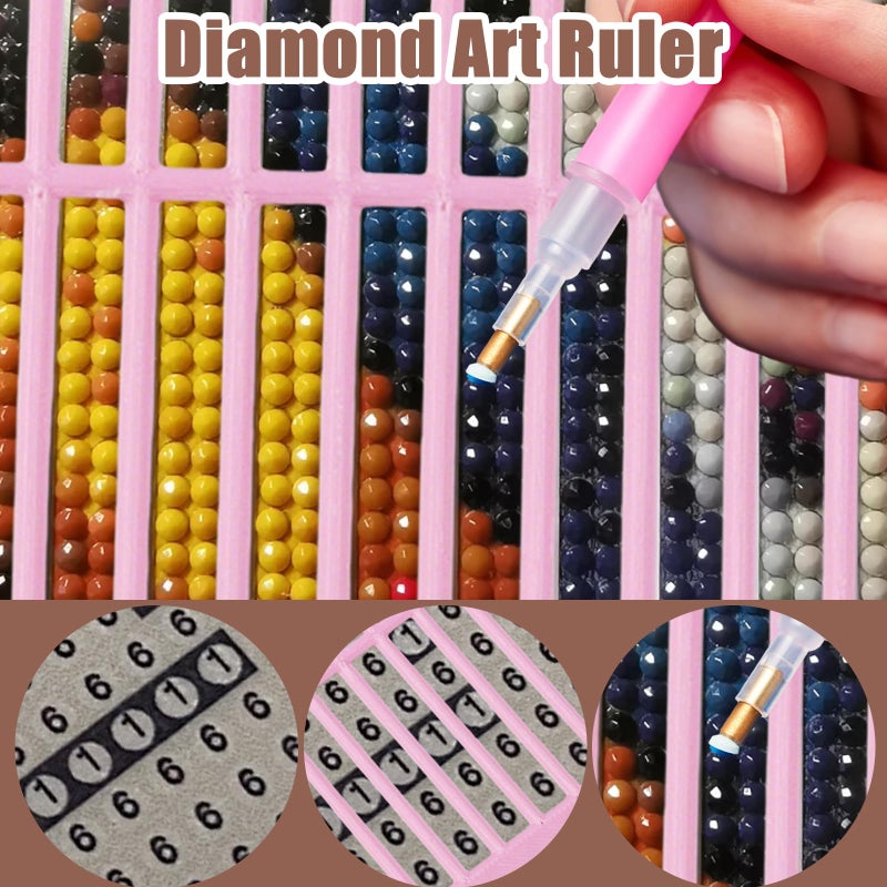 loghohu 2 PCS Diamond Painting Ruler Diamond Accessories DIY Diamond Painting Alignment Tools for Full or Partial Diamonds Painting Guide Gift for Beginners or Professionals - Image 4