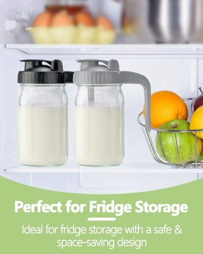 Miradexic 32oz Glass Pitcher with Lid & V-shaped Pour Spout - 1 Quart Breastmilk Pitcher Double Leak Proof, Creamer Container for Sun Tea, Juice, Cold Brew Coffee, Breastmilk Storage Container - Image 5