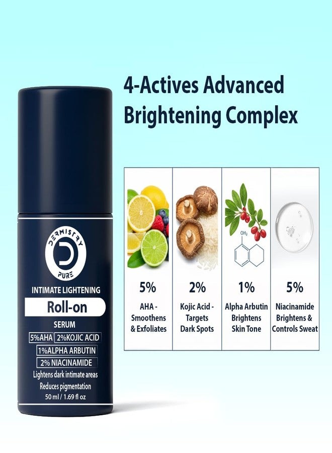 Dermistry Intimate Lightening Brightening Roll On Serum for Private Parts Bikini Area Inner Thighs Men Women Targets Dark Spots Pigmentation Reduces Itching Dryness Bad Odor 50ml - Image 3