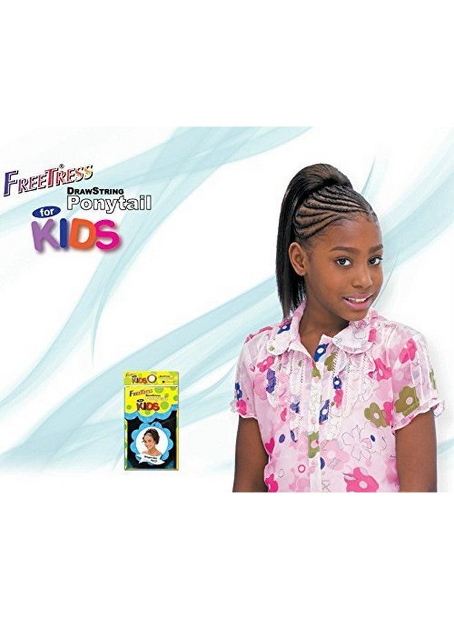 Freetress Yaky Straight 10'' Shake N Go Drawstring Ponytail For Kids 1B Off Black  - Image 2