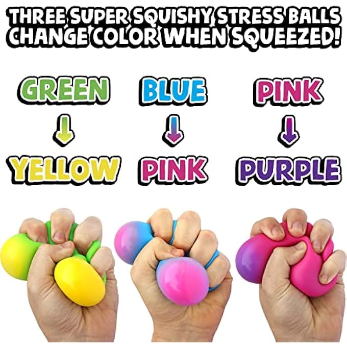 BUNMO Stress Balls 3pk | Sensory Squishy Stress Ball | Calming Fidget for Kids | Textured Stress Balls for Kids | Addictive Kids Fidget Toys | Stimulating Squishy Balls for Kids | Smooth - Image 4