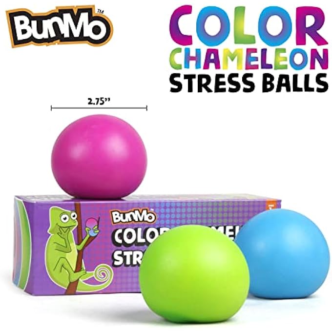 BUNMO Stress Balls 3pk | Sensory Squishy Stress Ball | Calming Fidget for Kids | Textured Stress Balls for Kids | Addictive Kids Fidget Toys | Stimulating Squishy Balls for Kids | Smooth - Image 2