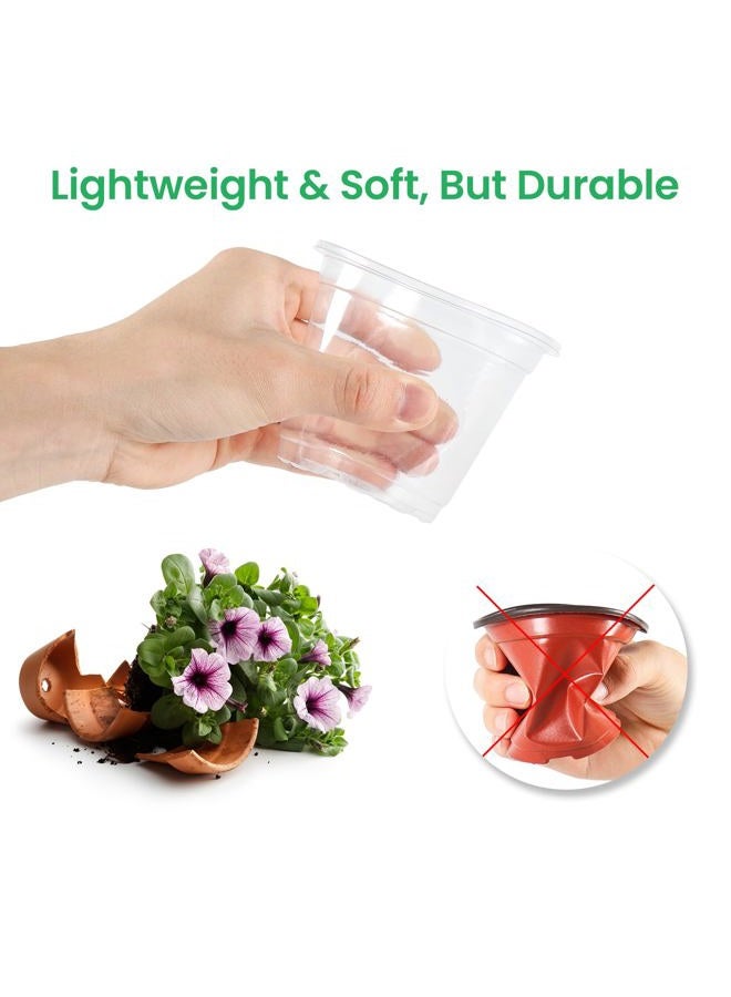 Bluepro 36 Packs 5/4/3.5 Inch Reinforced Clear Nursery Pots with Drainage Hole, Transparent Nursery Pots Variety Pack Plastic Plant Pot Seedling Planter Seed Starter Pots Flower Pot with 20pcs Plant Labels - Image 4