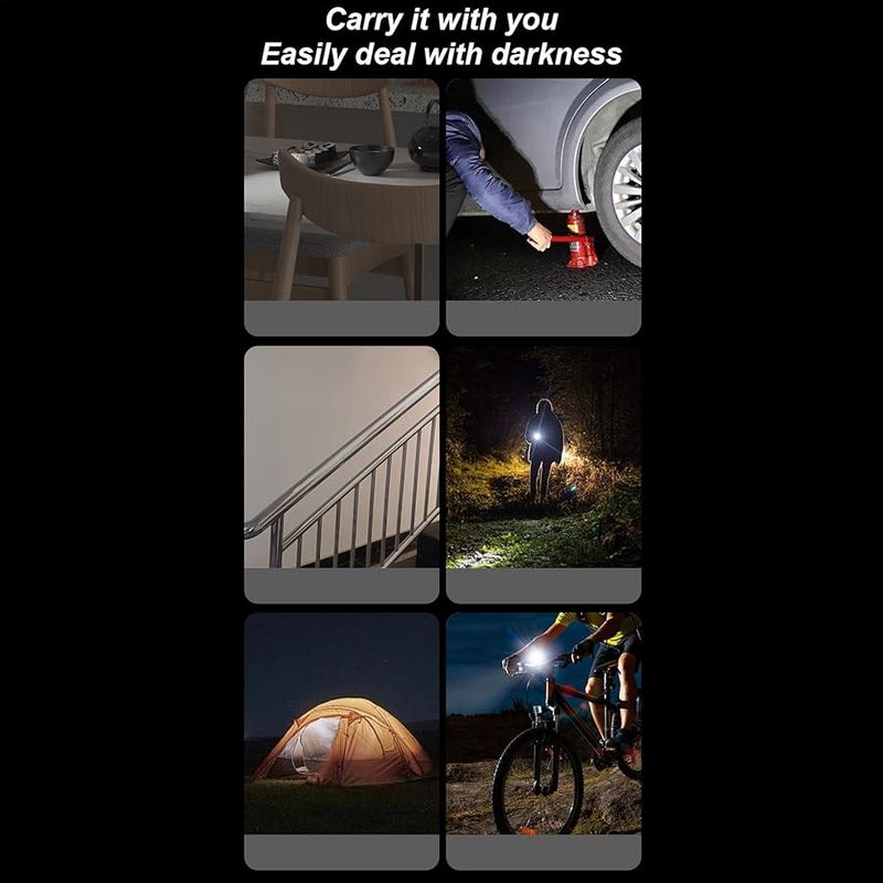 Silver Rechargeable LED Flashlight High Lumens Waterproof Pen Light for Camping Outdoor - Image 5