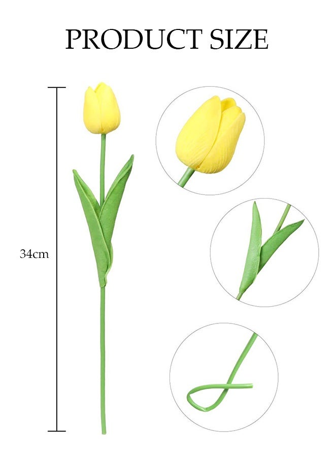 DUNISO 12 Pcs Artificial Tulip Flowers，PU Real Touch Tulips，DIY Decorative Fake Flowers，Table Centerpiece Flower Arrangement Bouquet，Durable,Easy to Care for，for Hotel Home Office Kitchen Wedding Farmhouse Décor - Image 2