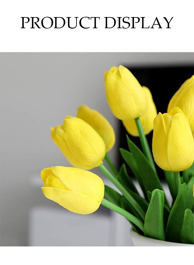 DUNISO 12 Pcs Artificial Tulip Flowers，PU Real Touch Tulips，DIY Decorative Fake Flowers，Table Centerpiece Flower Arrangement Bouquet，Durable,Easy to Care for，for Hotel Home Office Kitchen Wedding Farmhouse Décor - Image 4