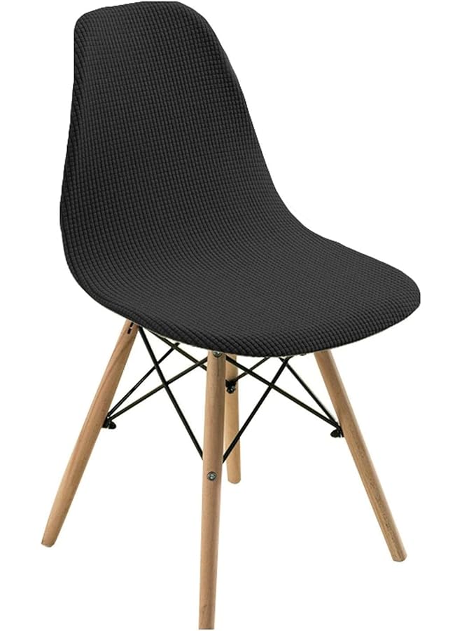 Green Tiger أغطية كراسي الطعام القابلة للتمدد، مجموعة من 2/4/6 قطع أغطية كراسي قابلة للإزالة والغسل، أغطية كراسي جانبية بدون ذراعين للكitchen، dining، bedroom، وغرفة المعيشة (أسود، 4 قطع) - Image 1