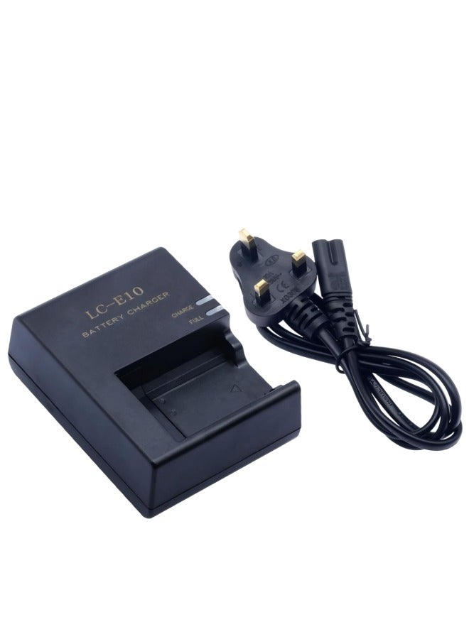 Flyview LC-E10 Battery Charger for Canon LC-E10 LC-E10C LC-E10E Batteries for Canon EOS Rebel T7 T6 T5 T3 T100 4000D 3000D 2000D 1500D 1300D 1200D 1100D Cameras Battery Quick Chargers with Power Supply Cord - Image 1