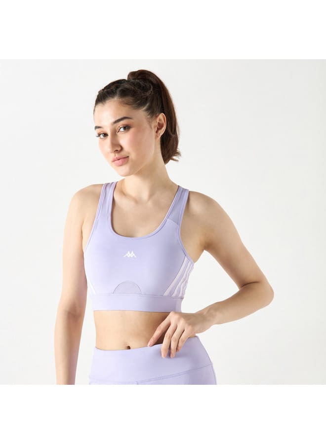 Kappa Kappa Logo Print Sports Bra with Racerback  - Image 1