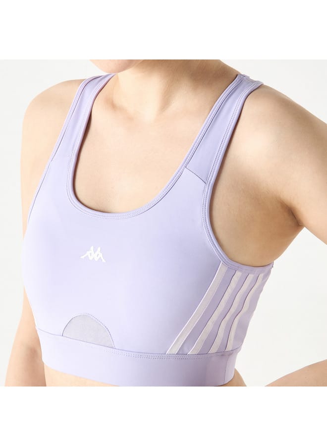 Kappa Kappa Logo Print Sports Bra with Racerback  - Image 4