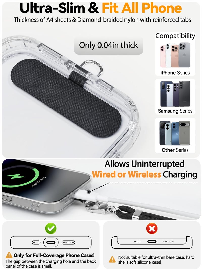 TNSNK 4-IN-1 Phone Lanyard + Wrist Strap, 2PCS Adjustable Length Cell Phone Lanyard with 2 Tether Tabs for iPhone,Smartphones - Image 5