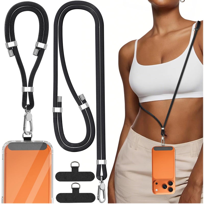 TNSNK 4-IN-1 Phone Lanyard + Wrist Strap, 2PCS Adjustable Length Cell Phone Lanyard with 2 Tether Tabs for iPhone,Smartphones - Image 1