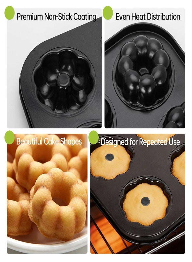 Piszvbej 3 Pack Mini Bundt Cake Pan - Mini Fluted Tube Cake Molds, 6 Cavity Durable Carbon Steel Baking Pan, Non-Stick and Easy to Release, Evenly Shaped Cakes, Perfect for Home Baking and Party - Image 3