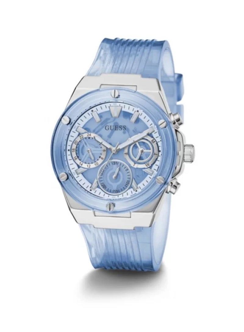 GUESS Women's Athena Multi-Function Blue Polyurethane Band Watch GW0409L1 39mm - Image 5