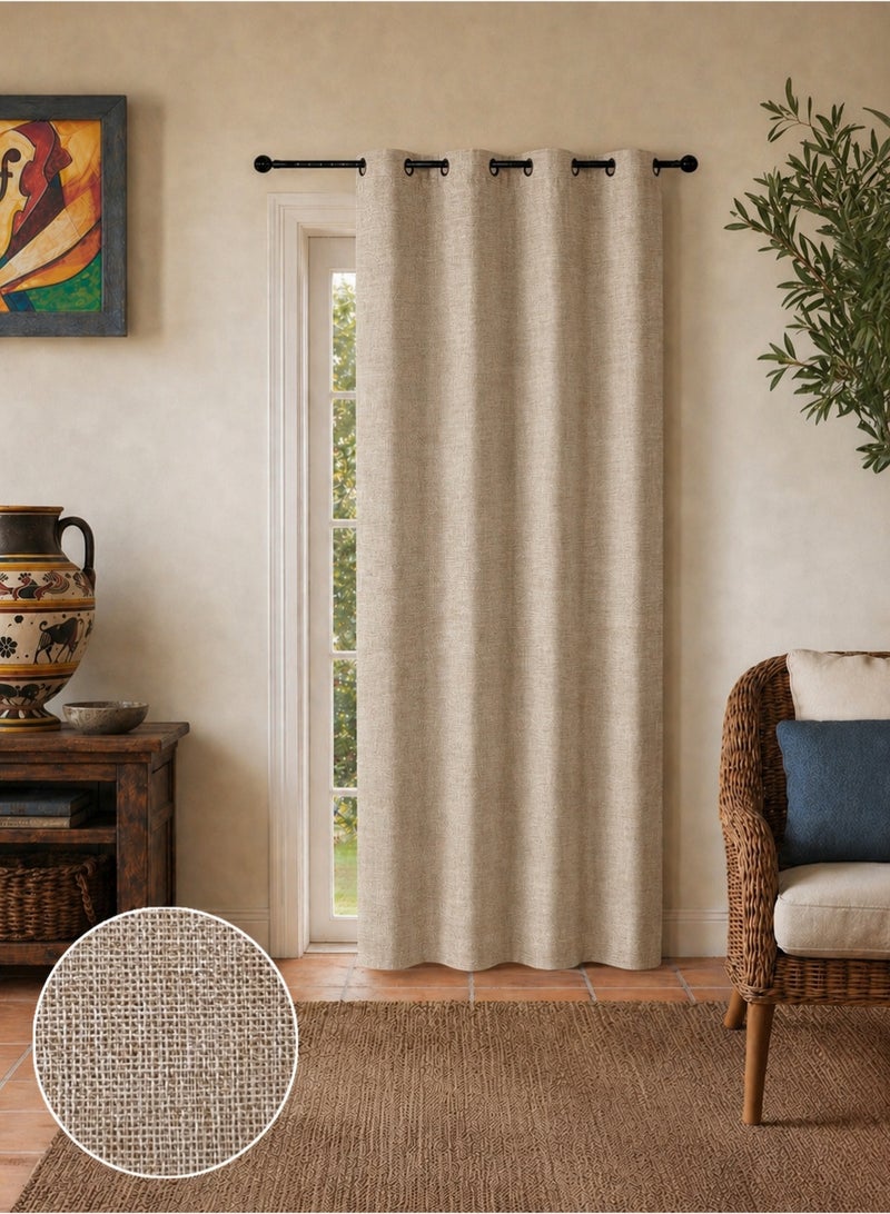 Toshionics Window Curtain, Polyester-Linen Blend Single Curtain for Home, Bedroom, Living Room, Office, Bedspace | Solid Plain Long Curtains for Windows140x240cm - Image 1
