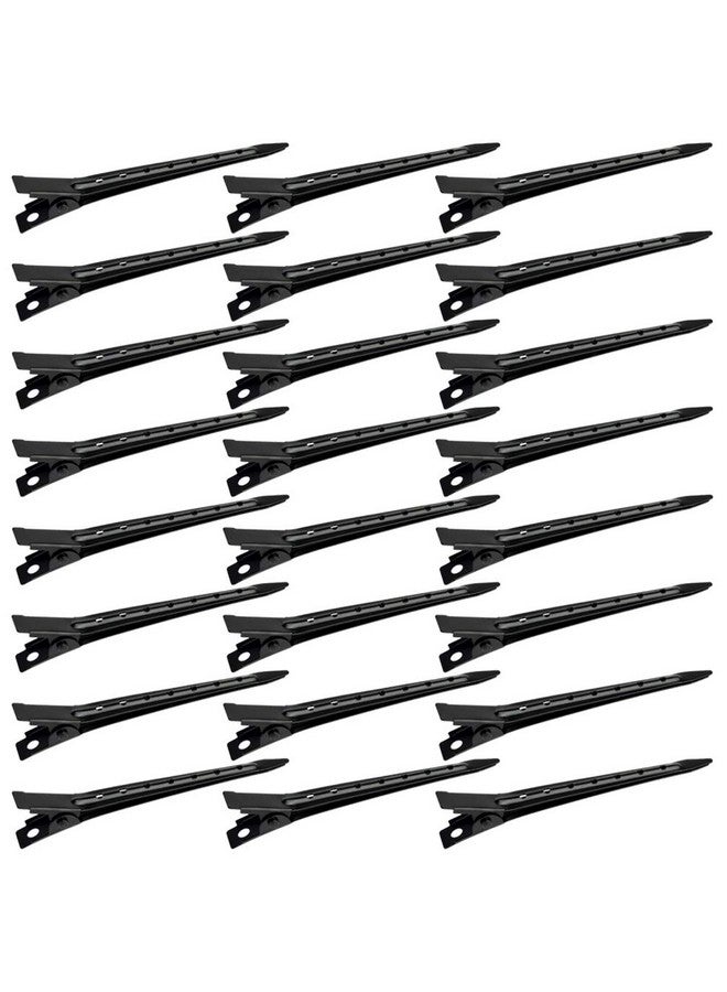 بانتوي 24 عبوة من مشابك منقار البط، مشابك شعر بانتوي المعدنية المقاومة للصدأ على شكل تمساح بطول 2.75 بوصة مع فتحات لتصفيف الشعر وتلوينه، لون أسود - Image 1