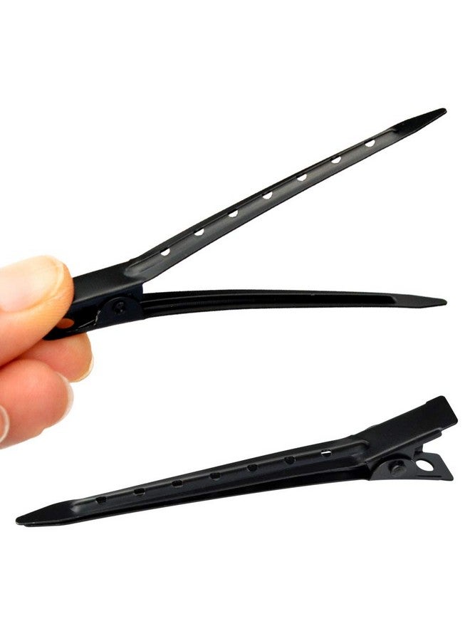 بانتوي 24 عبوة من مشابك منقار البط، مشابك شعر بانتوي المعدنية المقاومة للصدأ على شكل تمساح بطول 2.75 بوصة مع فتحات لتصفيف الشعر وتلوينه، لون أسود - Image 3