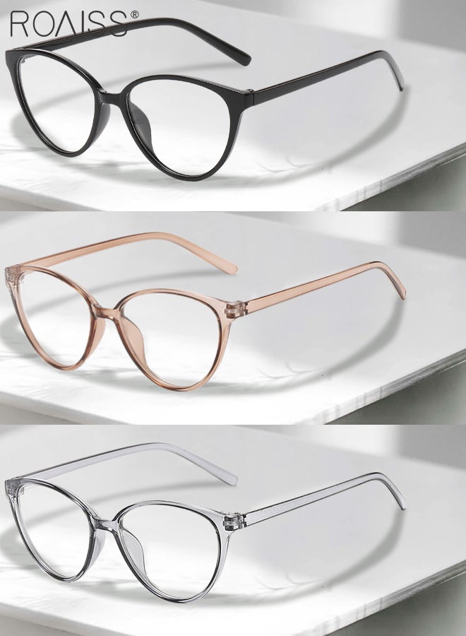 roaiss 3PCS Blue Light Blocking Sunglasses Anti UV and Glare Blue Light Filter Computer Glasses Cat Eye Color Changing Eyewear for Men Women - Image 1