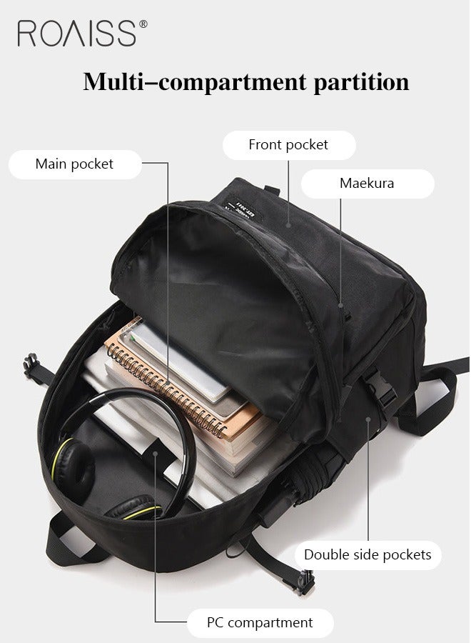 roaiss Unisex Functional Backpack with Large Capacity Storage Scientific Storage Simple Style Short Distance Travel Bag Student Backpack Laptop Bag - Image 3