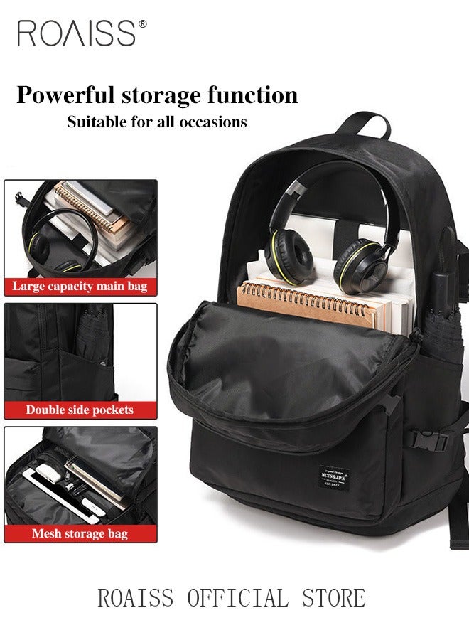 roaiss Unisex Functional Backpack with Large Capacity Storage Scientific Storage Simple Style Short Distance Travel Bag Student Backpack Laptop Bag - Image 4