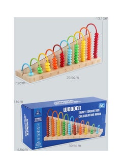 NIBEMINENT Wooden Children's Ten-Speed Calculation Stand Toy 29.9 X 7.9 13.1cm  - Image 4