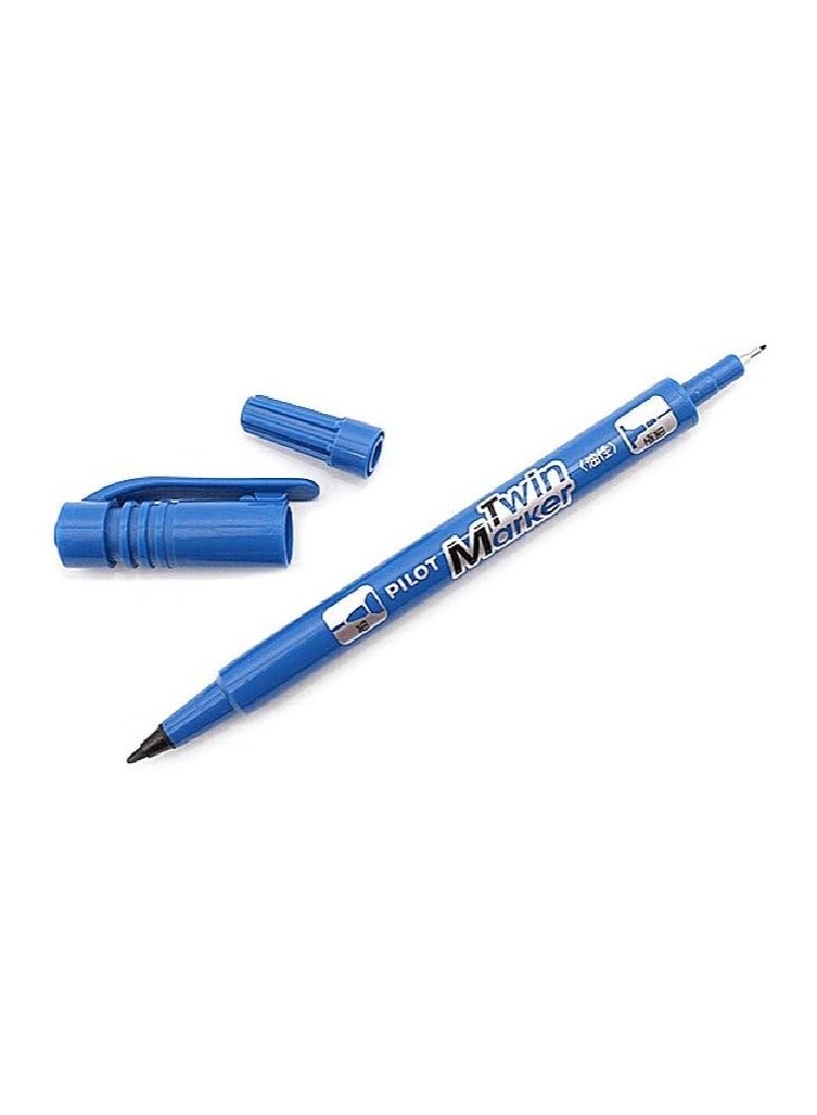 Pilot Twin Marker Blue Pack of 12 Pcs - Image 2