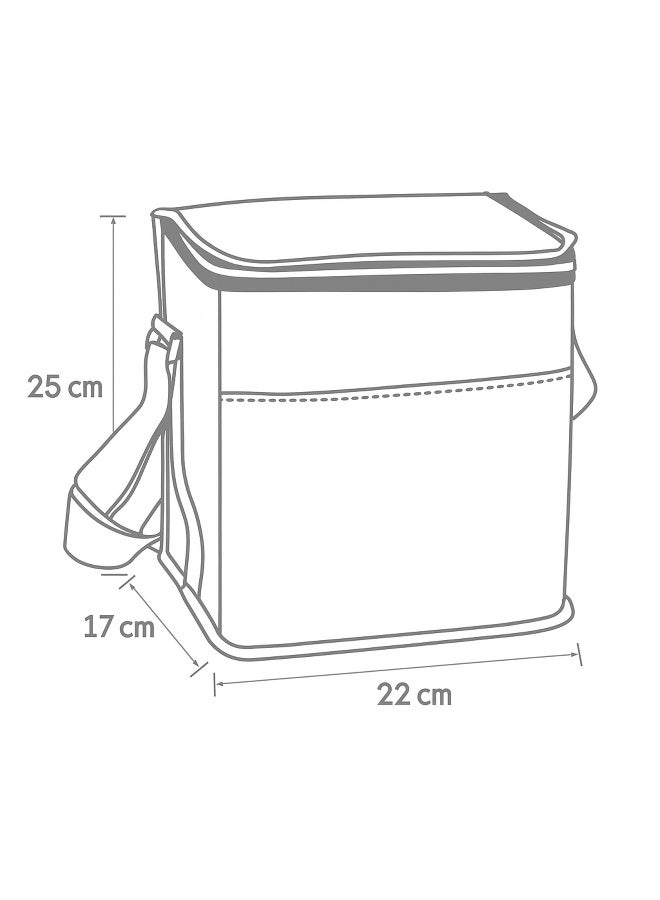 Toshionics Insulated Lunch Box Bag -  for Office, School, Tiffin, Camping & Picnic – Insulated Cooler Tote for Food & Drinks – Zipper Closure, Front Pocket, Long Strap – Oxford Fabric Portable Meal Carrier – Size 22×17×25 cm – 9.3L Capacity - Image 5