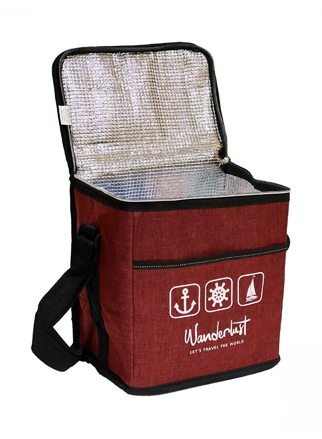 Toshionics Insulated Lunch Box Bag -  for Office, School, Tiffin, Camping & Picnic – Insulated Cooler Tote for Food & Drinks – Zipper Closure, Front Pocket, Long Strap – Oxford Fabric Portable Meal Carrier – Size 22×17×25 cm – 9.3L Capacity - Image 2