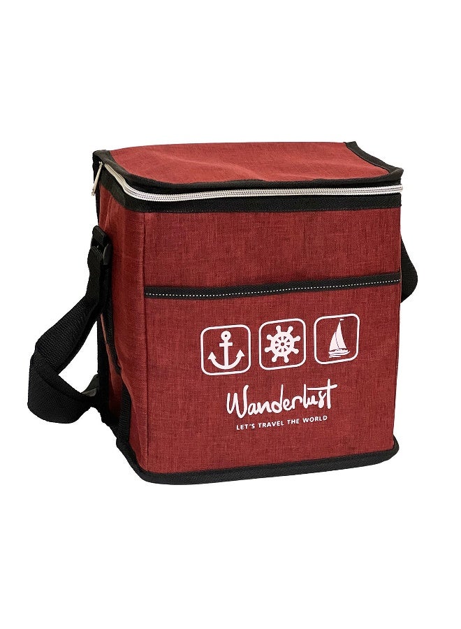 Toshionics Insulated Lunch Box Bag -  for Office, School, Tiffin, Camping & Picnic – Insulated Cooler Tote for Food & Drinks – Zipper Closure, Front Pocket, Long Strap – Oxford Fabric Portable Meal Carrier – Size 22×17×25 cm – 9.3L Capacity - Image 1